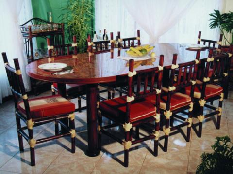 Muebles de comedor de bambú