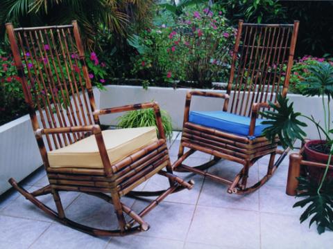 Muebles para terraza y piscina de bambú - Bamboo furniture for terrace and pool